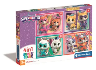 Clementoni, Puzzle, Super Kolor, SuperKitties, 4w1 - Puzzle - miniaturka - grafika 1