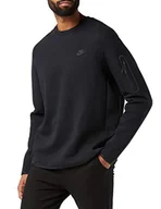 Bluzy męskie - Nike Męska bluza M NSW Tch FLC CRW, Black/(Black), XL CU4505 - miniaturka - grafika 1