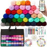 Zabawki kreatywne - HIT! Komplet Do Szydełkowania Torba + Włóczka + Akcesoria • PREZENT DLA BABCI MAMY KOBIETY DZIEWCZYNY Prezent DIY robótki ręczne + EBOOK-1 - miniaturka - grafika 1