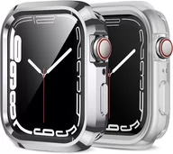 Akcesoria do smartwatchy - 2x ETUI NA ZEGAREK APPLE WATCH 7/8 41mm + 4/5/6/SE 40mm SREBRNE & BEZBARWNE - miniaturka - grafika 1