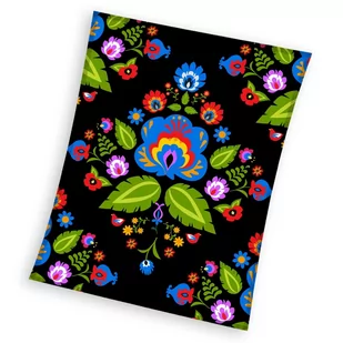 Carbotex koc 150x200 łowicki wzór kurpiowski - Koce - miniaturka - grafika 1