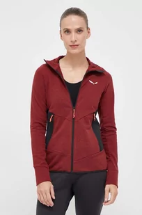 Salewa bluza sportowa Lavaredo Hemp Hooded kolor bordowy z kapturem gładka - Bluzy damskie - miniaturka - grafika 1