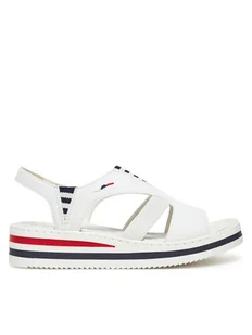 Rieker Sandały V02Y5-80 Biały - Sandały damskie - miniaturka - grafika 1