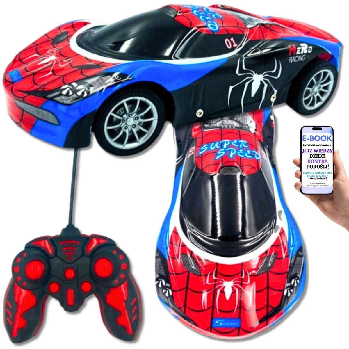 ZDALNIE STEROWANY SAMOCHÓD SPORTOWY LED SKALA 1:18 INTUICYJNY PILOT ŚWIETNA ZABAWA W DOMU I NA DWORZE Prezent Dla Czterolatka Pięciolatka + EBOOK-2