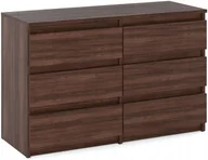 Komody - Komoda Wenge z 6 Szufladami 100 CM Szafka Rtv Pojemne Meble Do Salonu Loft - miniaturka - grafika 1