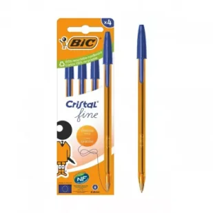 Długopis Cristal Original Fine niebieski 4szt BIC - Długopisy - miniaturka - grafika 1