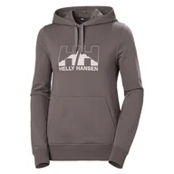 Bluzy damskie - Damska Bluza HELLY HANSEN W NORD GRAPHIC PULLOVER HOODIE 62981_656 – Szary - miniaturka - grafika 1