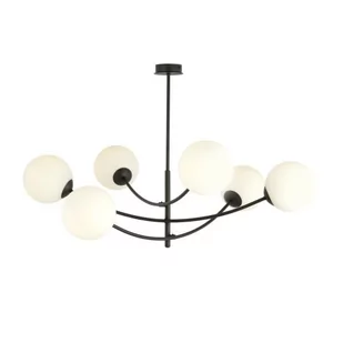 Emibig HUNTER 6 BLACK/OPAL1102/6 lampa sufitowa żyrandol nowoczesny 1102/6 - Lampy sufitowe - miniaturka - grafika 1