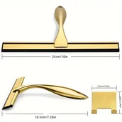 Inne - 1 szt. 10-calowa stalowa szczotka do czyszczenia prysznica - Twarda powierzchnia podłogi, wycieraczka do okien, luster, płytek, drzwi szklanych, - miniaturka - grafika 1