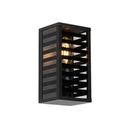 Lampy ogrodowe - QAZQA Nowoczesny kinkiet zewnętrzny czarny z przydymionym szkłem 26 cm IP44 - Reims - miniaturka - grafika 1