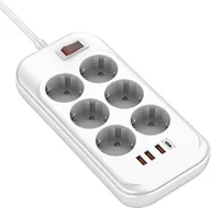 Listwy zasilające - ColorWay Power Socket CW-CHE64PDW - miniaturka - grafika 1