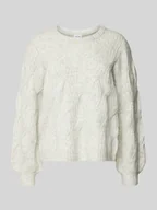 Swetry damskie - Sweter z dzianiny ze ściegiem warkoczowym model ‘ELLA’ - miniaturka - grafika 1