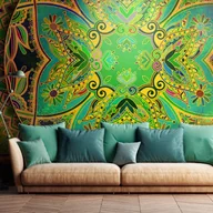 Fototapety - Fototapeta samoprzylepna - Mandala: Szmaragdowy fantazja (rozmiar 98x70) - miniaturka - grafika 1