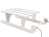 Ozdoby bożonarodzeniowe - Sanki drewniane ozdobne białe 20 cm - miniaturka - grafika 1