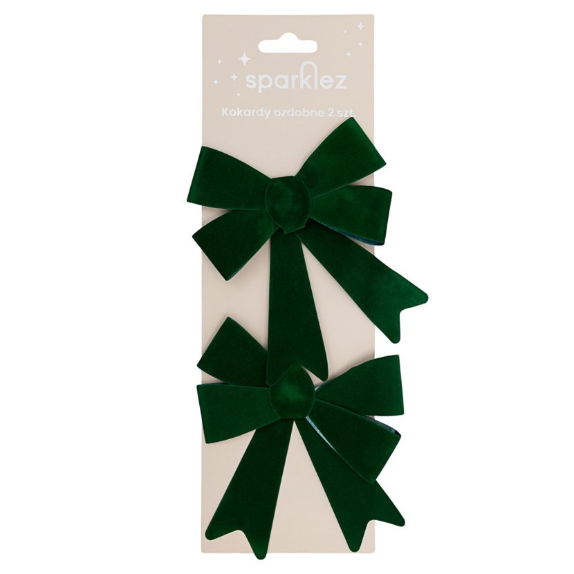 Sparklez kokardy welwetowe zielone 2szt.