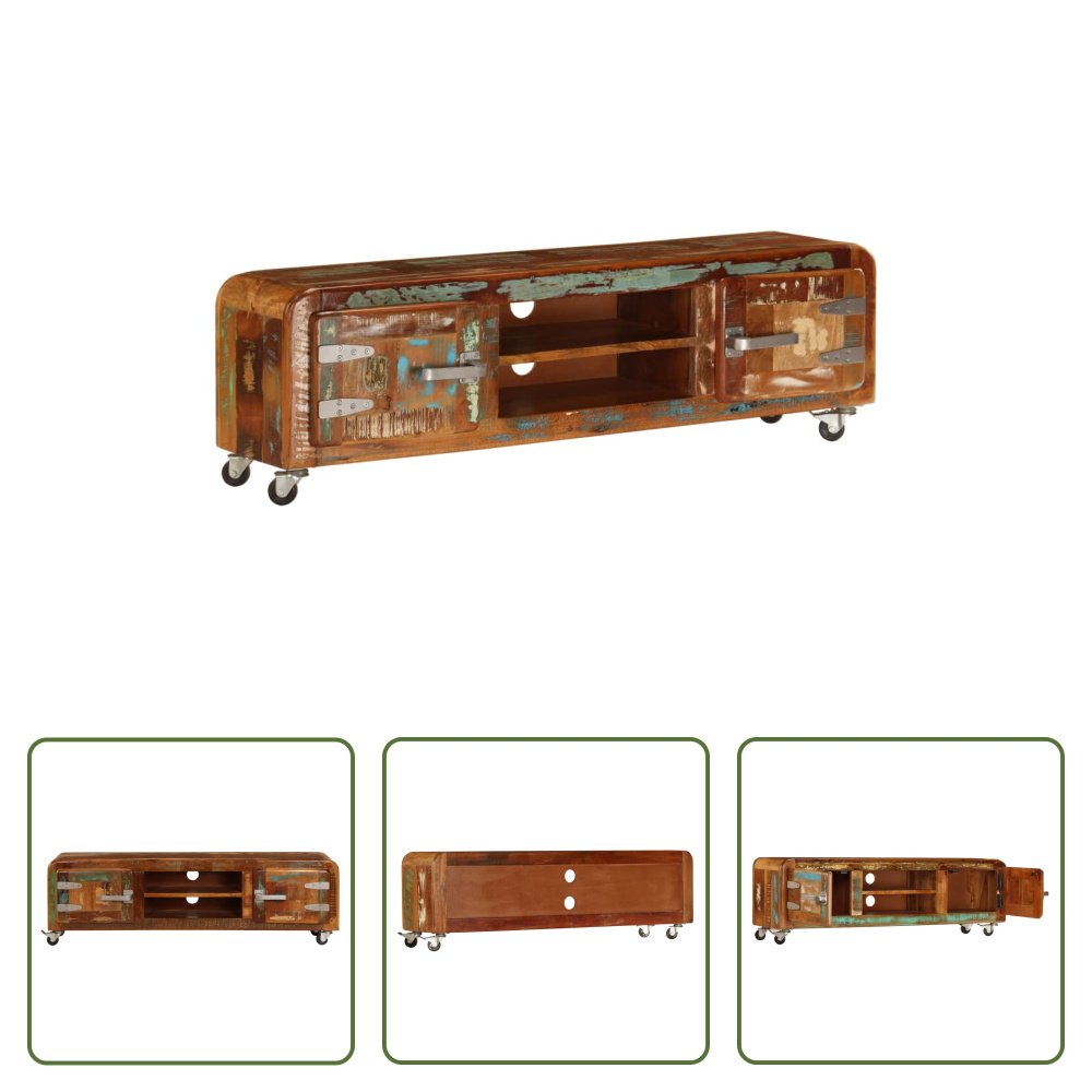 The Living Store szafka pod telewizor 120x30x36 cm lite stare drewno