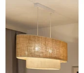 Lampy sufitowe - Duolla - Żyrandol na lince DOUBLE OVAL YUTE 2xE27/15W/230V brązowy/kremowy - miniaturka - grafika 1