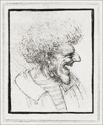 Plakaty - Galeria Plakatu, Plakat, Caricature of a Man with Bushy Hair, Leonardo Da Vinci, 40x40 cm - miniaturka - grafika 1