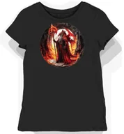 Koszulki i topy damskie - Koszulka damska czarna z nadrukiem czarnoksiężnika i smoka M - miniaturka - grafika 1