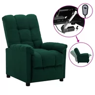 Fotele - vidaXL Lumarko Elektryczny fotel rozkładany, ciemnozielony, obity tkaniną 3073754 - miniaturka - grafika 1