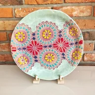 Tace i patery - Talerz ceramiczny Folk XL - miniaturka - grafika 1