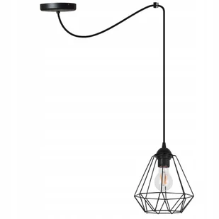 Lampa Sufitowa Wisząca Czarny Żyrandol Pojedyncza Pająk Loft Nowoczesny - Lampy sufitowe - miniaturka - grafika 1