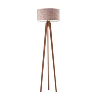 Lampy stojące - Lysne, Lampa podłogowa vintage z welurowym abażurem Miami Velur, Różowy - miniaturka - grafika 1