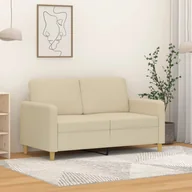 Sofy i kanapy - vidaXL 2-osobowa sofa, kremowa, 120 cm, tapicerowana tkaniną - miniaturka - grafika 1