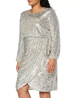 Sukienki - Gina Bacconi Damska sukienka koktajlowa z cekinami, Srebrny, 48 PL - miniaturka - grafika 1