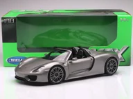 Samochody i pojazdy dla dzieci - Porsche 918 Spyder Convertible, grey Welly 1:18 - miniaturka - grafika 1