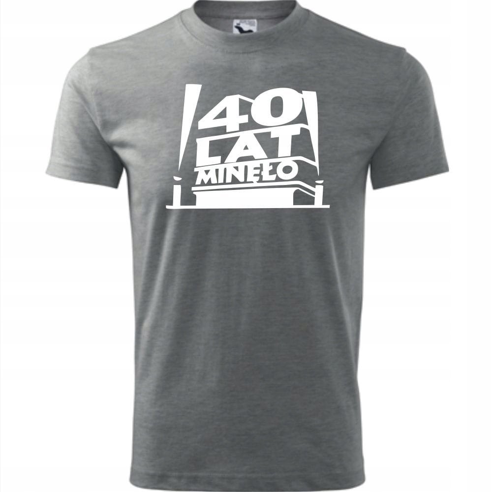 Męska Koszulka z Nadrukiem 40 lat minęło na Prezent Urodzinowy Upominek ciemnoszary melanż M