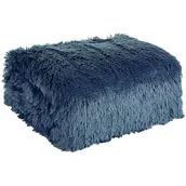 Koce i narzuty dla dzieci - ﻿Koc TIFANY granat 200x220 futerko pled narzuta na fotel miękki gruby kocyk - miniaturka - grafika 1