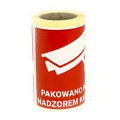 Etykiety do drukarek - MD Labels Naklejki Etykiety Ostrzegawcze Pakowano pod nadzorem kamer 100szt 5907483450214 - miniaturka - grafika 1