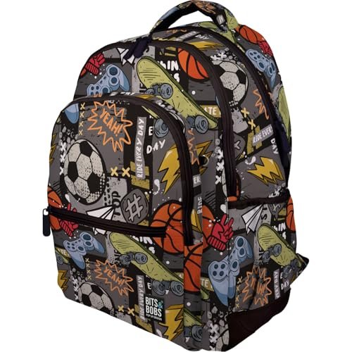 Grafoplas - Ergonomiczny plecak szkolny, 30 litrów, Bits & Bobs Free Sport, 33 x 46 x 22,5 cm, wyściełane plecy i uchwyty, 3 przegródki, specjalna strefa przenośna, pasuje do koszyka, model Rubber