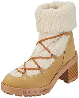 Botki damskie - Love Moschino Damskie sztyblety Ja21207g0fip120A38, Camel, 38 EU - grafika 1