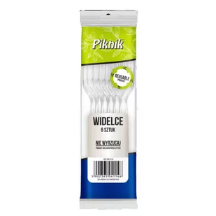 Piknik Widelec Wielorazowy Przeźroczysty 6 Sztuk - Akcesoria do grilla - miniaturka - grafika 1