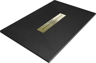 Mexen Toro brodzik prostokątny SMC 120 x 80 cm, czarny, maskownica złota - 43708012-G - Brodziki prysznicowe - miniaturka - grafika 1