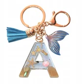 Breloki - Breloczek z literą A - plażowy urok, piękna ozdoba do kluczy - miniaturka - grafika 1