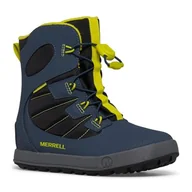 Buty dla dziewczynek - Merrell Buty dziecięce unisex Snow Bank 4.0 WTRPF, Granatowa limonka, 17 EU - miniaturka - grafika 1