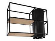 Okapy kuchenne - Nortberg Tubo Cage Asymmetric Wood 120 Black Matt - miniaturka - grafika 1