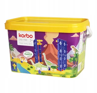KORBO Uczy i rozwija Ruchome Klocki DINO PARK, 16 kart pracy + DINOZAURY - Klocki - miniaturka - grafika 1