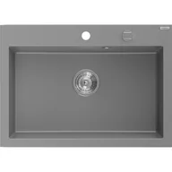 Zlewozmywaki - Mexen Elix zlewozmywak granitowy 1-komorowy 700 x 500 mm, szary, syfon chrom - 6526701005-71 - miniaturka - grafika 1