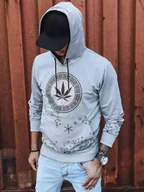 Bluzy męskie - Bluza męska z nadrukiem szara Dstreet BX5327-M - miniaturka - grafika 1