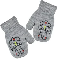 Rękawiczki dla dzieci - Zimowe rękawiczki dziecięce na sznureczku robot Noviti RZ034 Szare - miniaturka - grafika 1