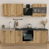 Meble kuchenne - Zestaw Mebli Kuchennych MODERN 260 cm Dąb Evoke Loftowy - miniaturka - grafika 1