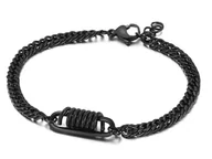 Bransolety męskie - Bransoleta męska czarna stal chirurgiczna ankier 8mm - miniaturka - grafika 1