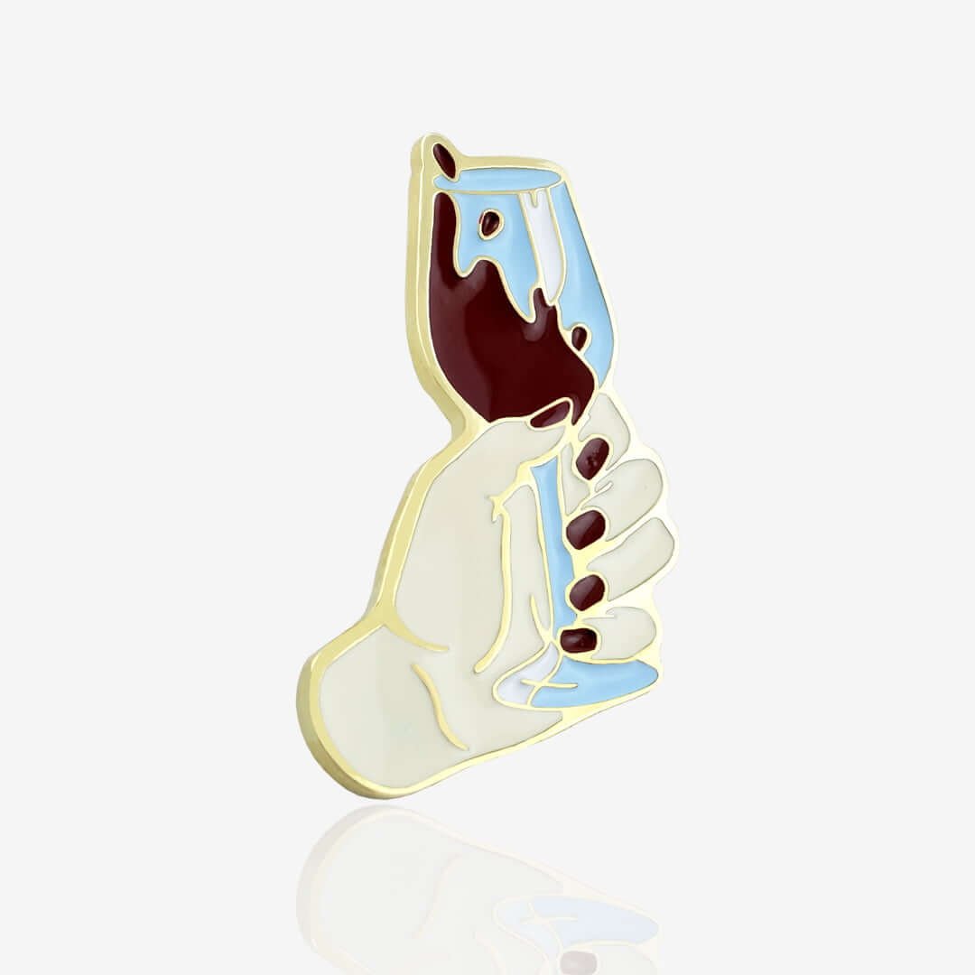 Pins Wino kieliszek 