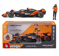 Samochody i pojazdy dla dzieci - BOLID F1 McLaren MCL38 FIGURKA LANDO NORRIS 1:24 MODEL BBURAGO 18-28040 - miniaturka - grafika 1