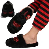 Kapcie damskie - Stranger Things ANTYPOŚLIZGOWE damskie papcie domowe, CIEPŁE, MIĘKKIE kapcie do domu + woreczek NA PREZENT 36-37 EU - miniaturka - grafika 1