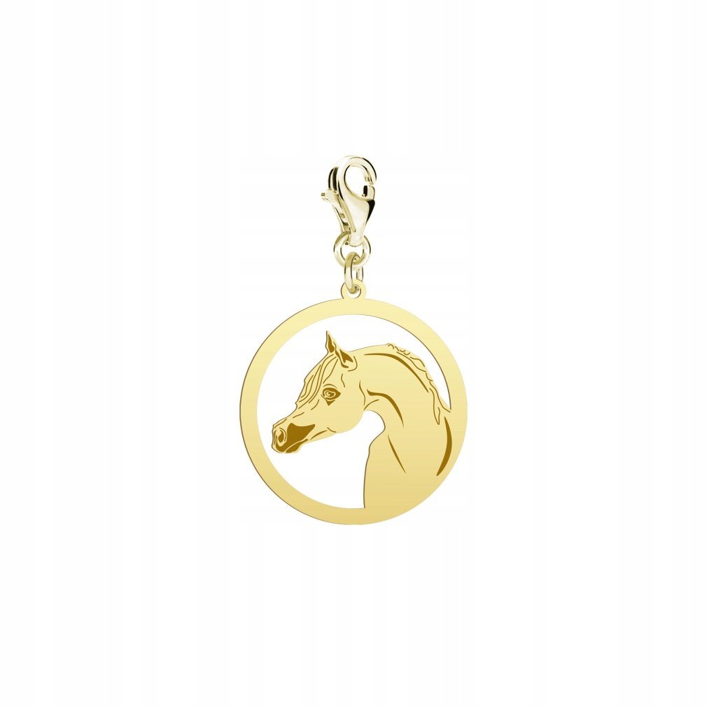 Charms Złoty Koń Arabski 925 Prezent Biżuteria Kobieta DEDYKACJA GRATIS